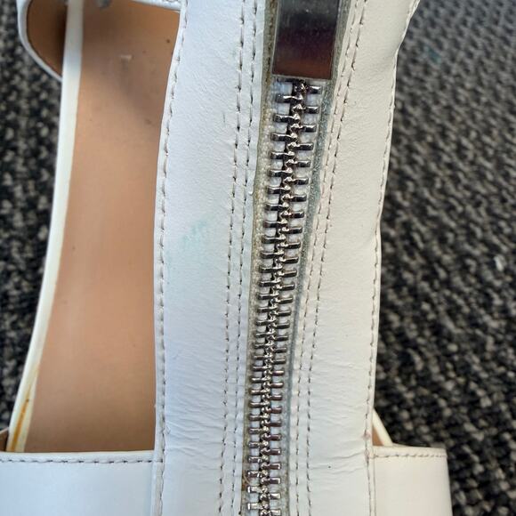 Franco Sarto Womens White Leather Myriad Zip Platform Sandals Block Heel Size 11 - Picture 5 of 10